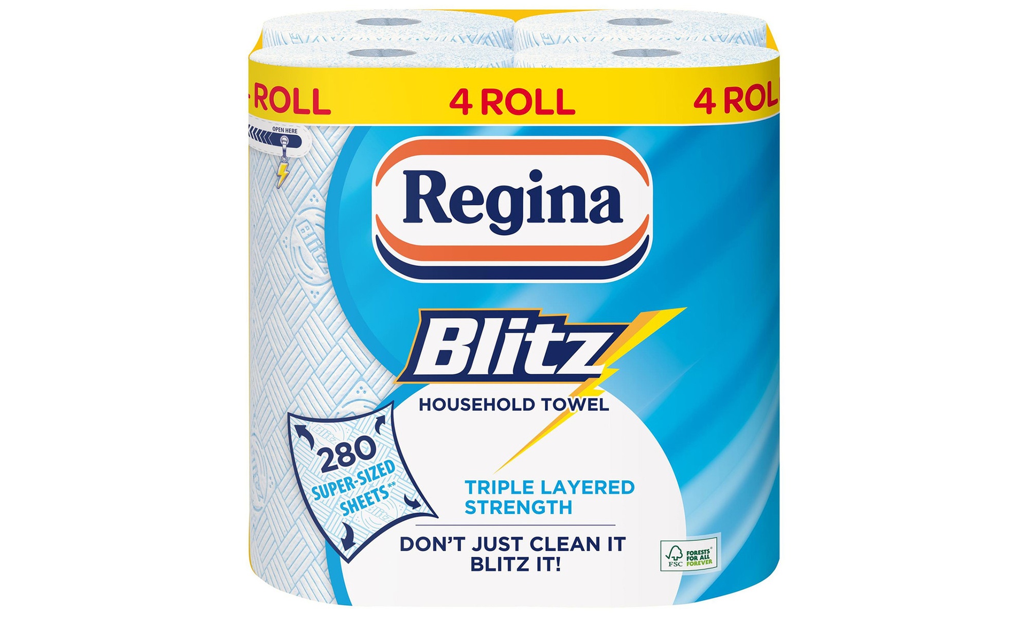 Regina Extra-Large Blitz Kitchen Towels – Super Absorbent 3-Ply Paper Rolls (4–24 Pack)