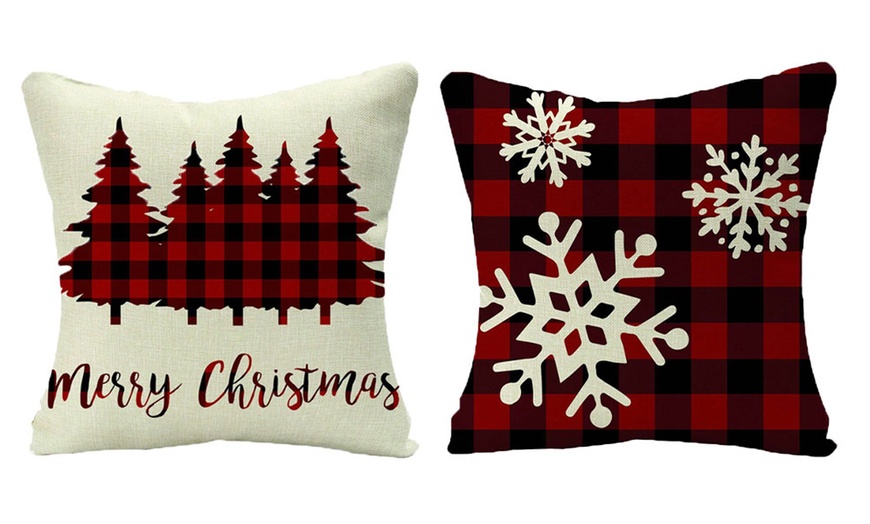 Image 11: One, Two or Four Christmas Cushion Covers