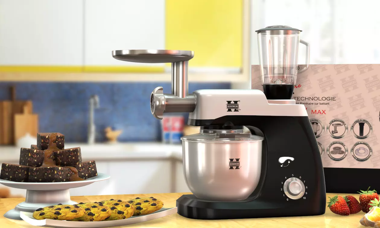 Robot pétrin multifonction 3 en 1 1200W, modèle HG-5029 de la marque Herzberg, livraison offerte - Primary Image