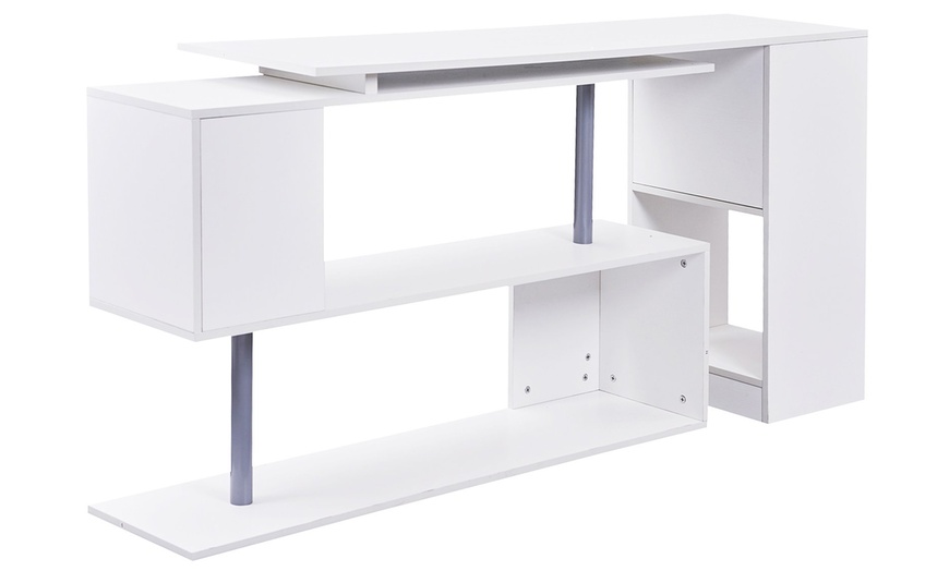 Image 4: HomCom Rotating Desk