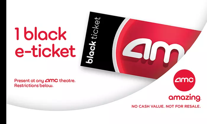 $10.74 for One AMC Black E-Ticket at AMC Theatres saving up to (40% Off) varies by market - Primary Image