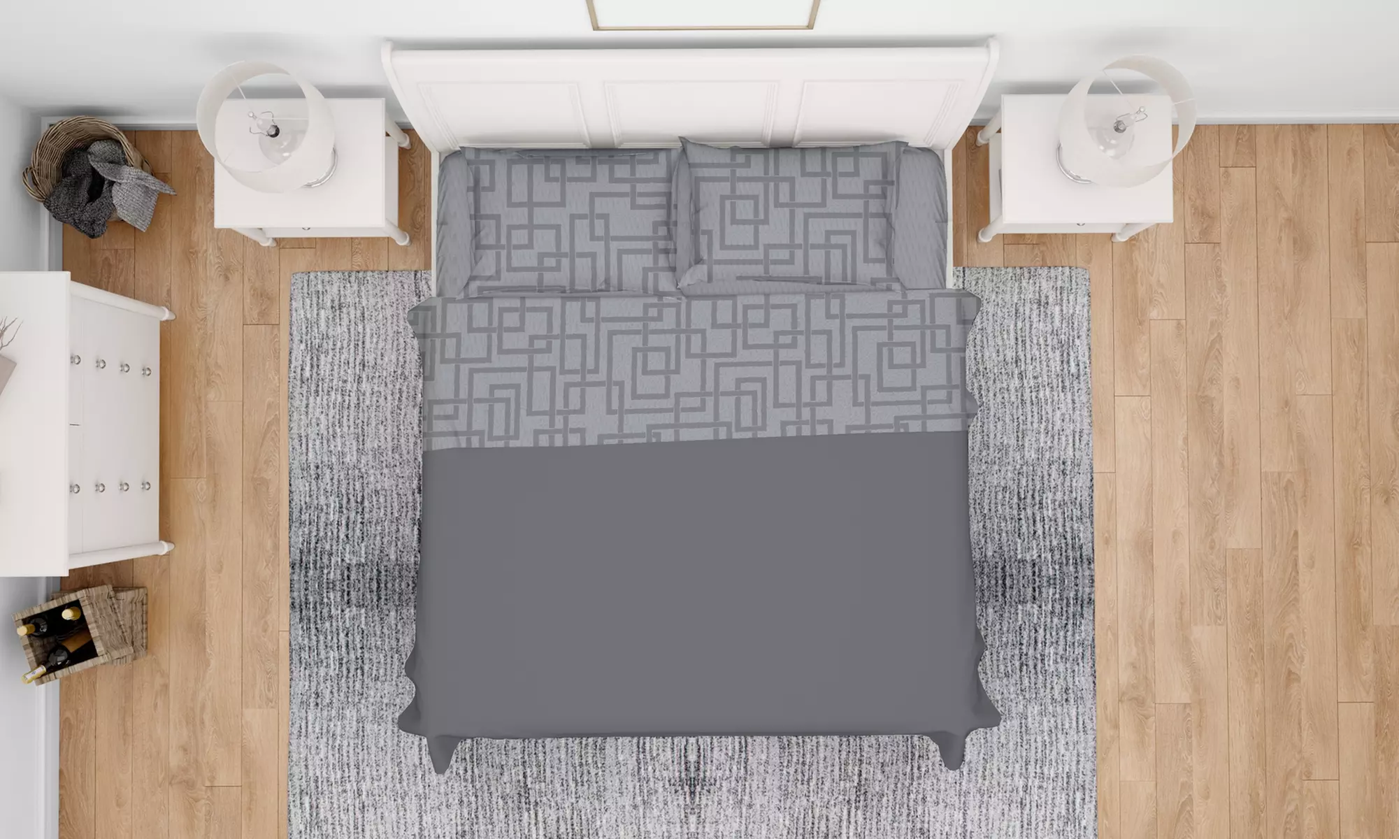 Completo lenzuola in 100% cotone fantasie rigate made in Italy