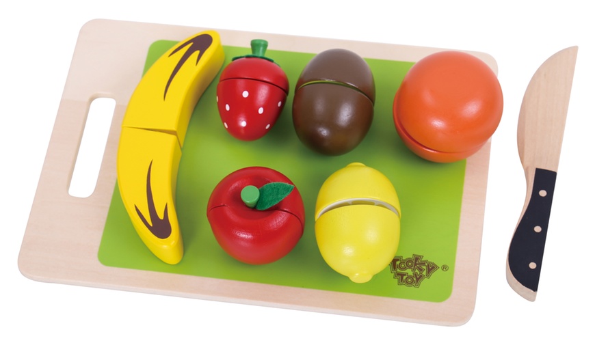 Image 1: Juego de frutas de madera