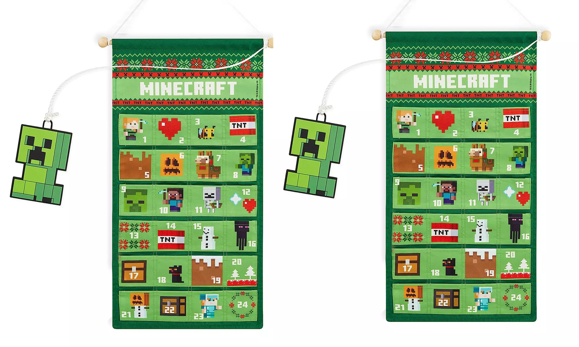 DIY Minecraft Advent Calendar – 24 Pockets with Hanging Character for Holiday Countdown - Image 3