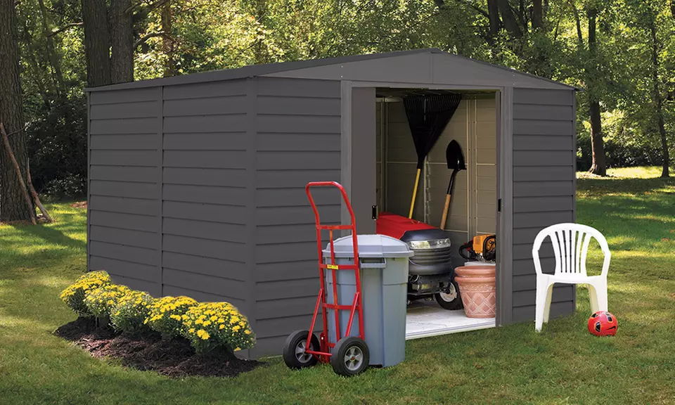 Vinyl Dallas Gray Series Sheds from Shelter Logic - Primary Image
