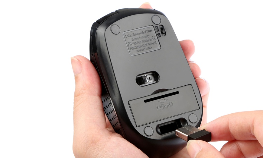 Image 3: Ergonomic Wireless Optical Mouse
