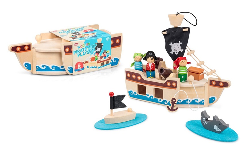 Image 3: Tobar Pirate Ship Wooden Playset