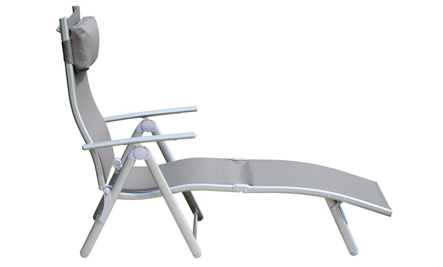 Image 16: Outsunny Foldable Patio Lounger