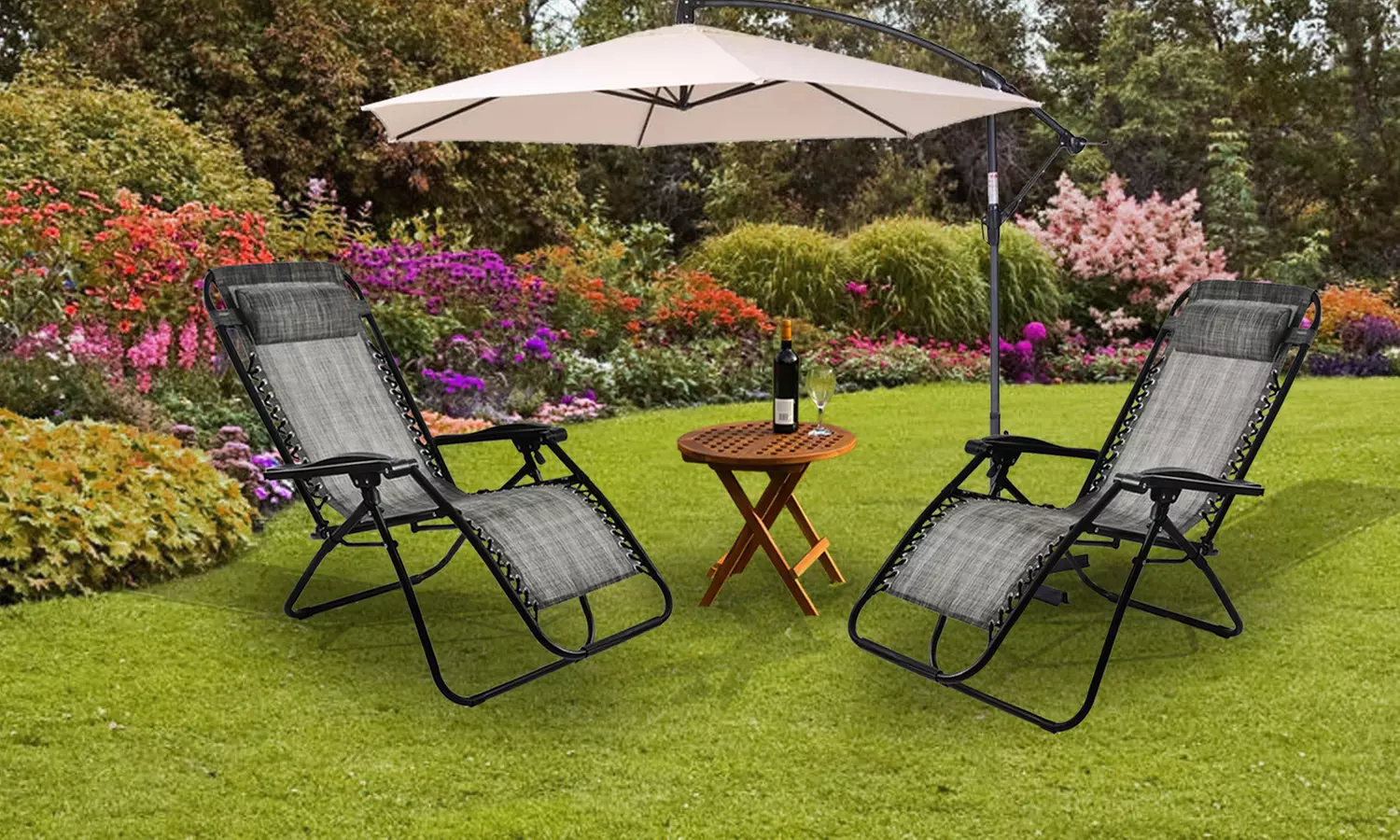 Two Zero Gravity Reclining Garden Chairs - Primary Image