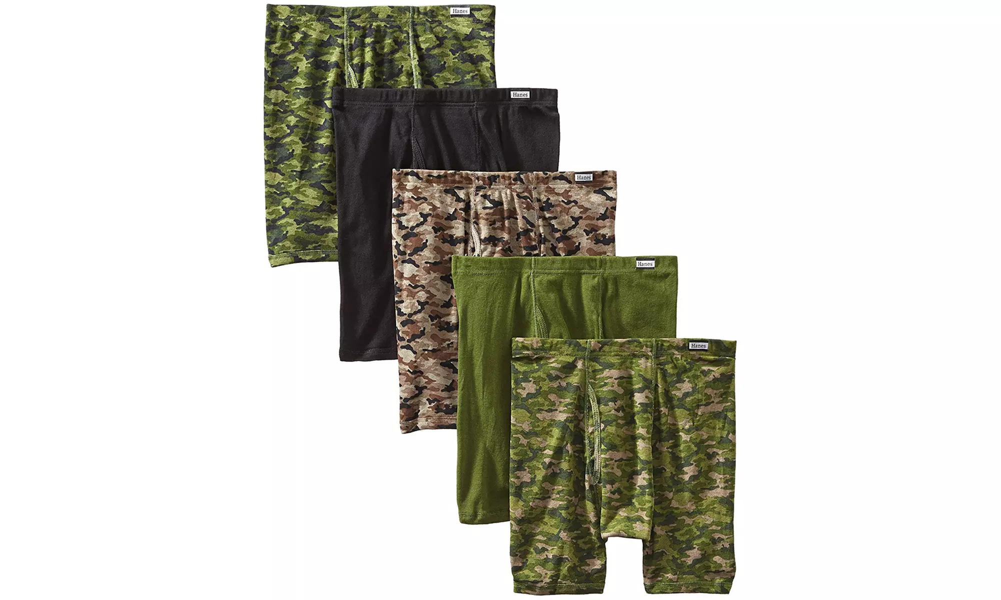 Hanes Men's FreshIQ 100% Cotton Camo Boxer Briefs (5-Pack) - Primary Image