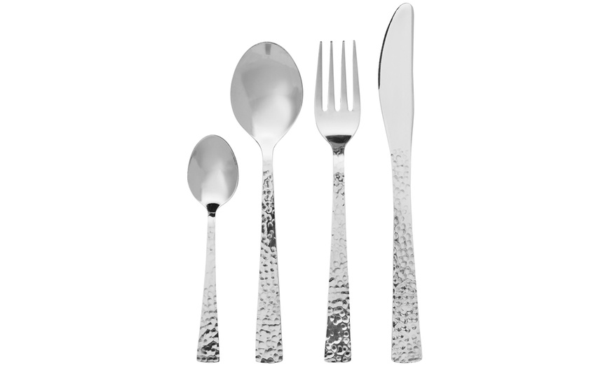 Image 1: Hammered Effect Cutlery Set 