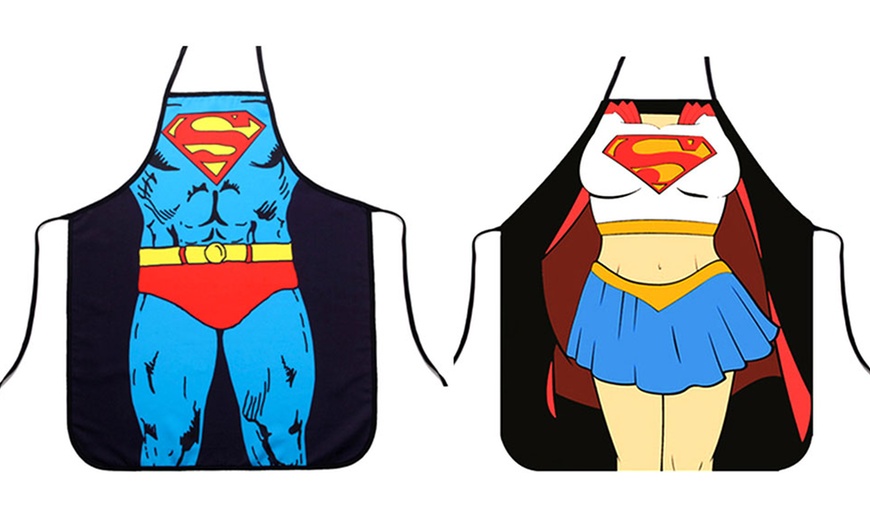 Image 2: One or Two Super Hero Digital Printing Kitchen Aprons