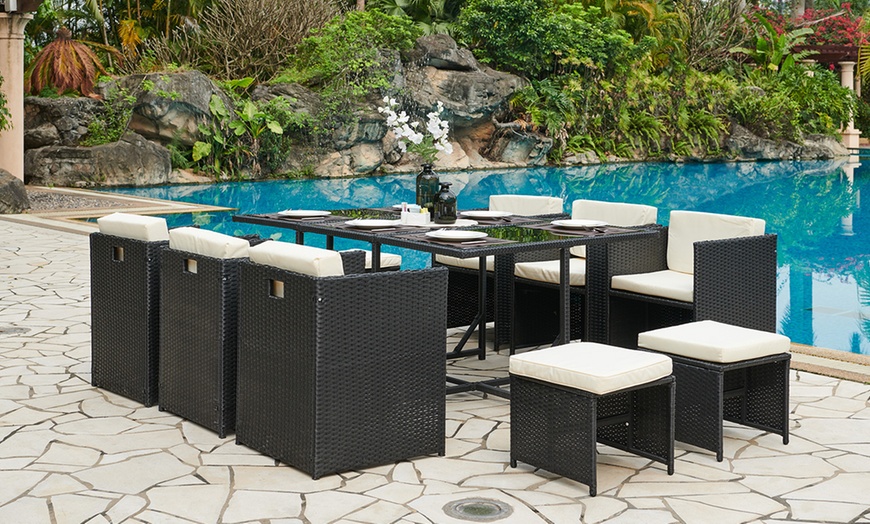 Image 2: Cube Rattan-Effect Dining Set