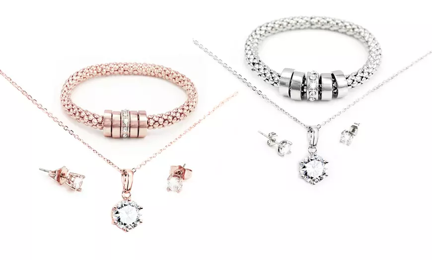 Image 1: Parure de bijoux en braise avec cristaux Swarovski®