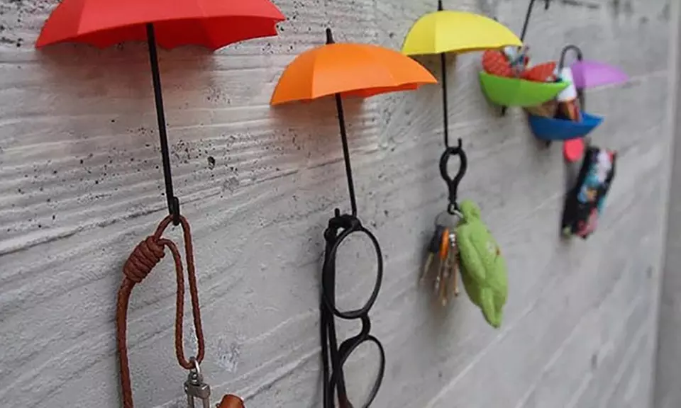 6 selbstklebende Regenschirm-Haken - Primary Image