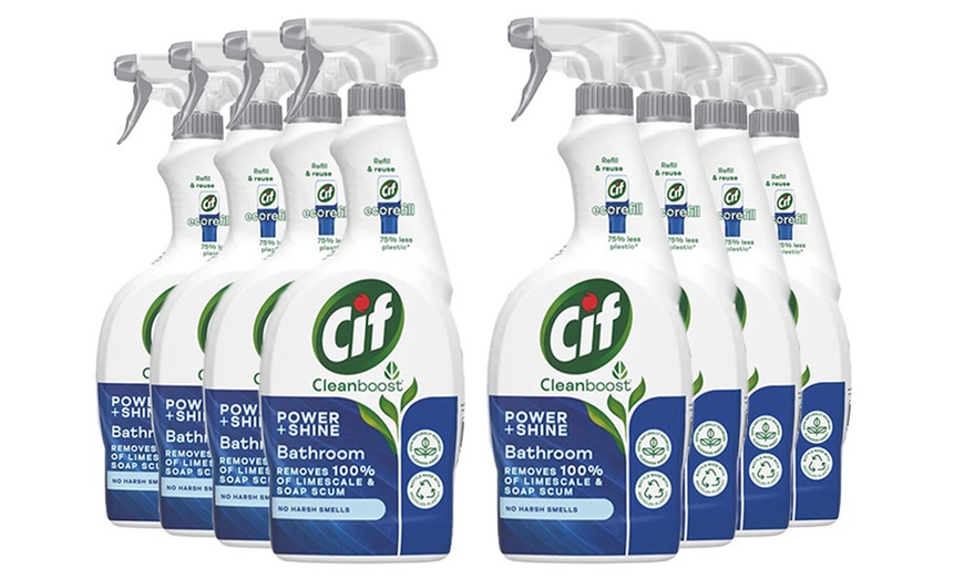 Image 2: 6-, 8- or 10-Pack of CIF Power and Shine Bathroom Sprays 700ml