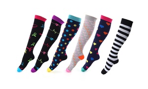 3-Pack Printed Compression Socks