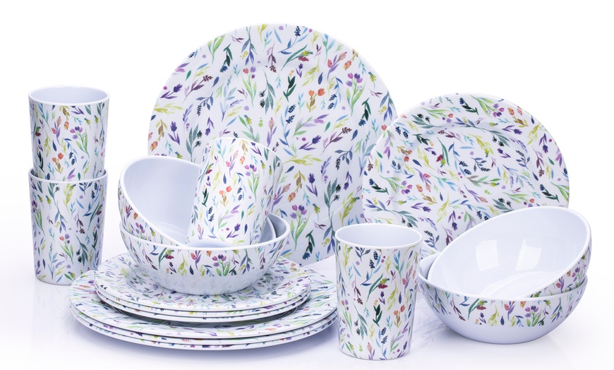 Image 2: 16-Piece Melamine Dining Sets