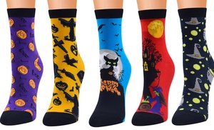 Five Pairs of Halloween-Themed Socks