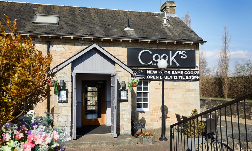 Image 2: Sirloin Steak Meal with Glass of Wine at Cook's Bar & Kitchen