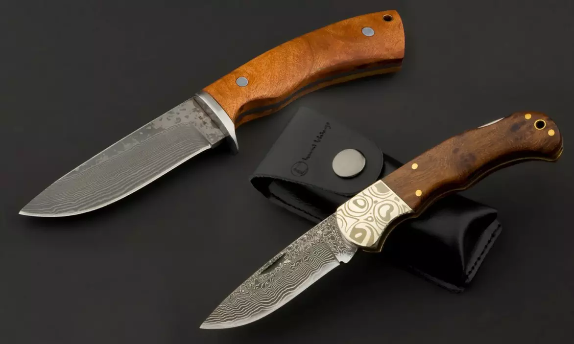 Izumi Ichiago Taschenmesser aus japanischem Damaststahl in diversen Ausführungen mit Geschenkschatulle oder Lederetui - Primary Image