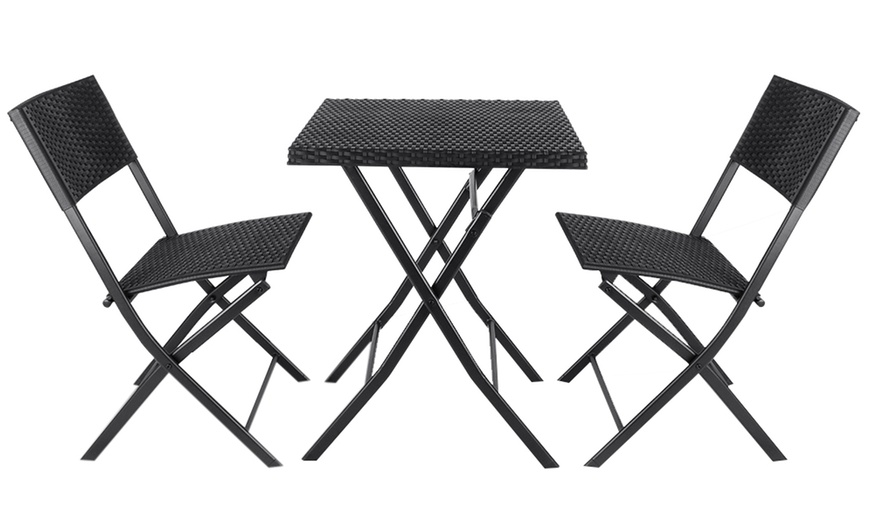 Up To 70% Off Three-Piece Rattan-Effect Bistro Garden Furniture Set ...