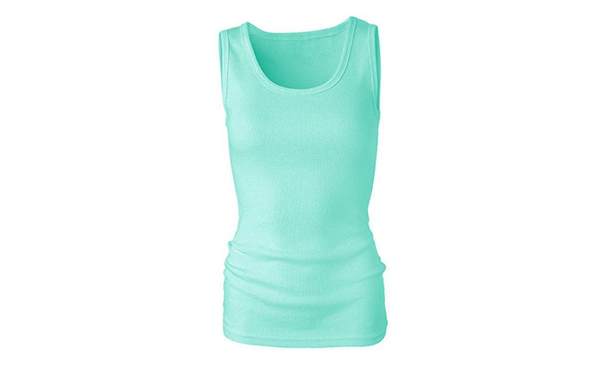 Image 5: Ten Ribbed Tank Tops