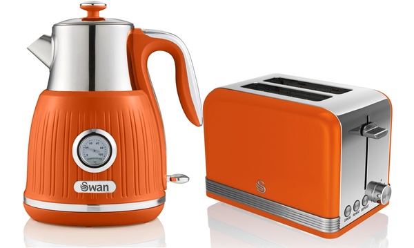 Swan retro deals orange kettle