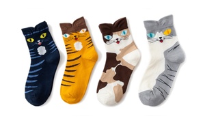 Cat Socks Four-Pack