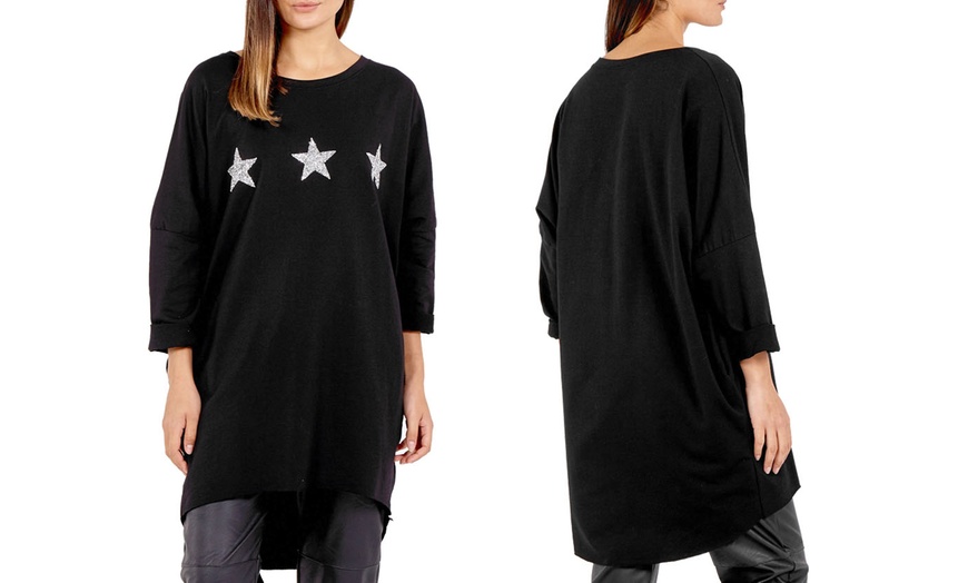 Image 10: Women's Oversized Star-Detailed Sweatshirt or Hoodie