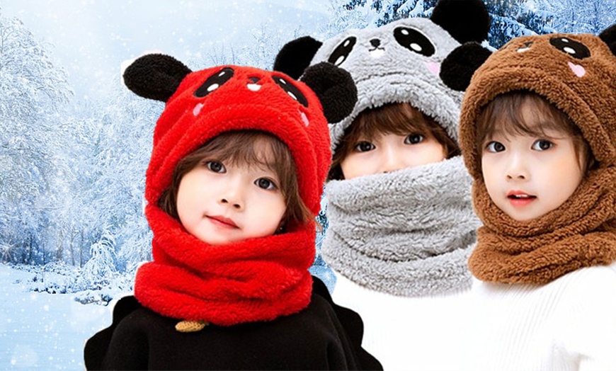 Image 1: One-Pack Children's Hat and Neck Warmer Set 