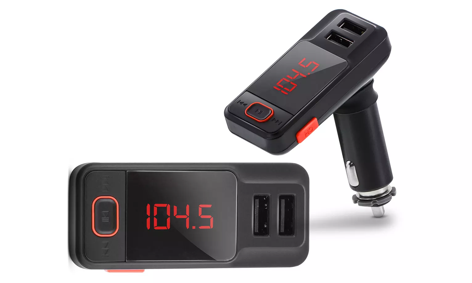 Aduro Bluetooth FM Transmitter and Dual-USB Car Charger - Primary Image