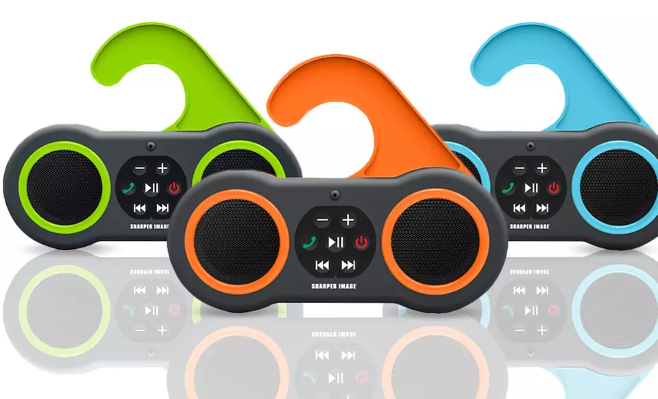 Sharper Image Waterproof Bluetooth Shower Speaker with Hands-Free Mic in Blue, Green, or Orange. Free Returns. - Primary Image