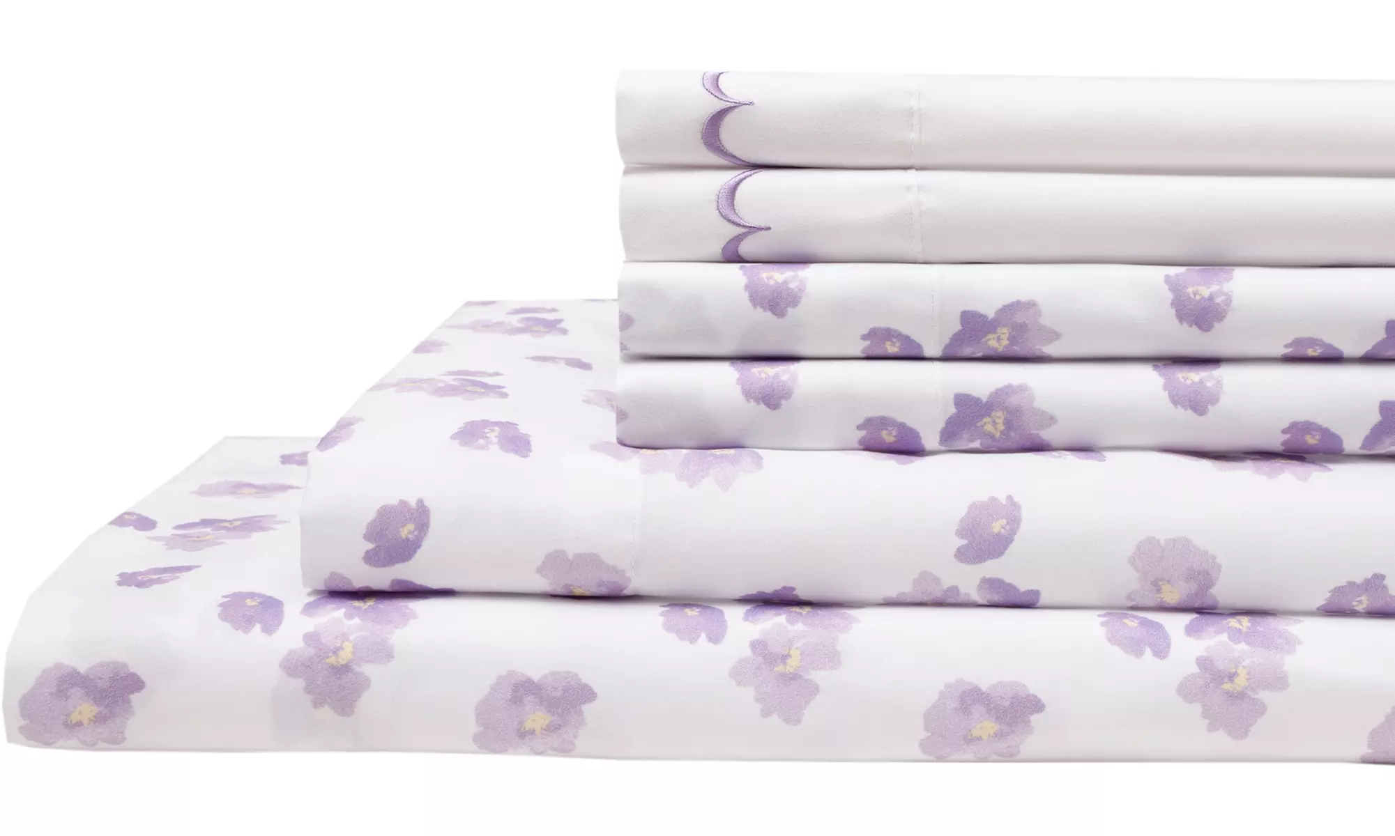Microfiber Elite Home Products Spring Meadow Print Embroidered Sheet Set - Second Medium