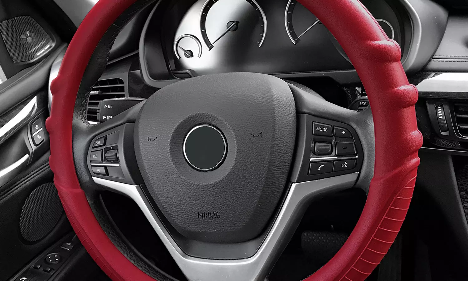 Silicone Steering-Wheel Cover with Grips - Primary Image