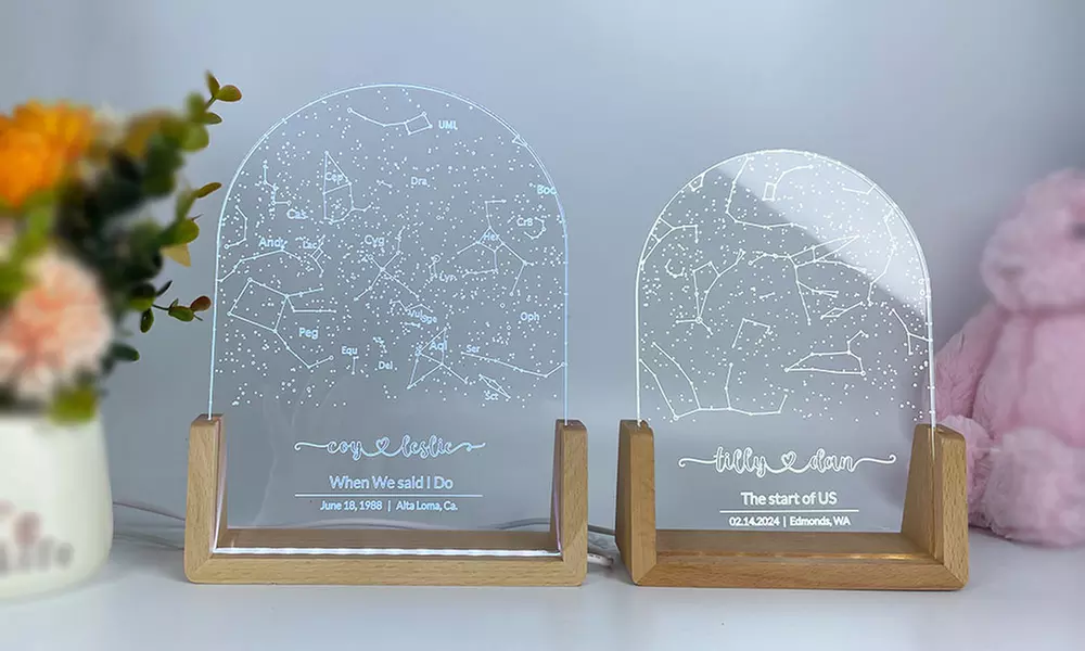 One or Two Custom Constellation Star Map Night Light