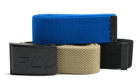 AA (3PL) Fila Men's 3 Pack Fabric Belt Gift Set