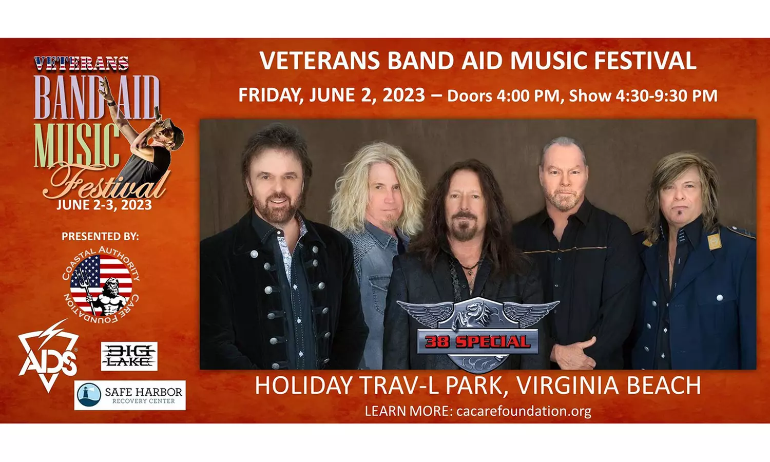 Friday, Saturday or Two-Day General Admission Ticket to Veteran's Band Aid Music Festival with 38 Special and Larry Fleet LIVE(Up to 31% Off) - Second Medium