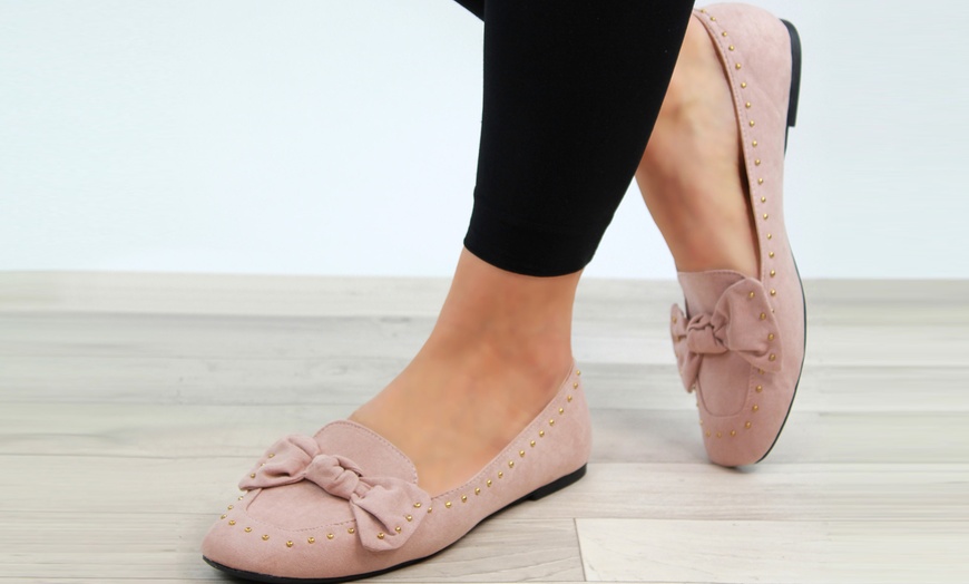 Image 9: Women's Studded Bow Loafers