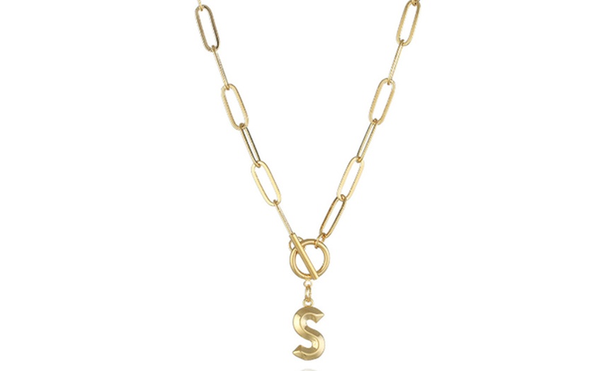 Image 21: Women's Initial A-Z Letter Necklace