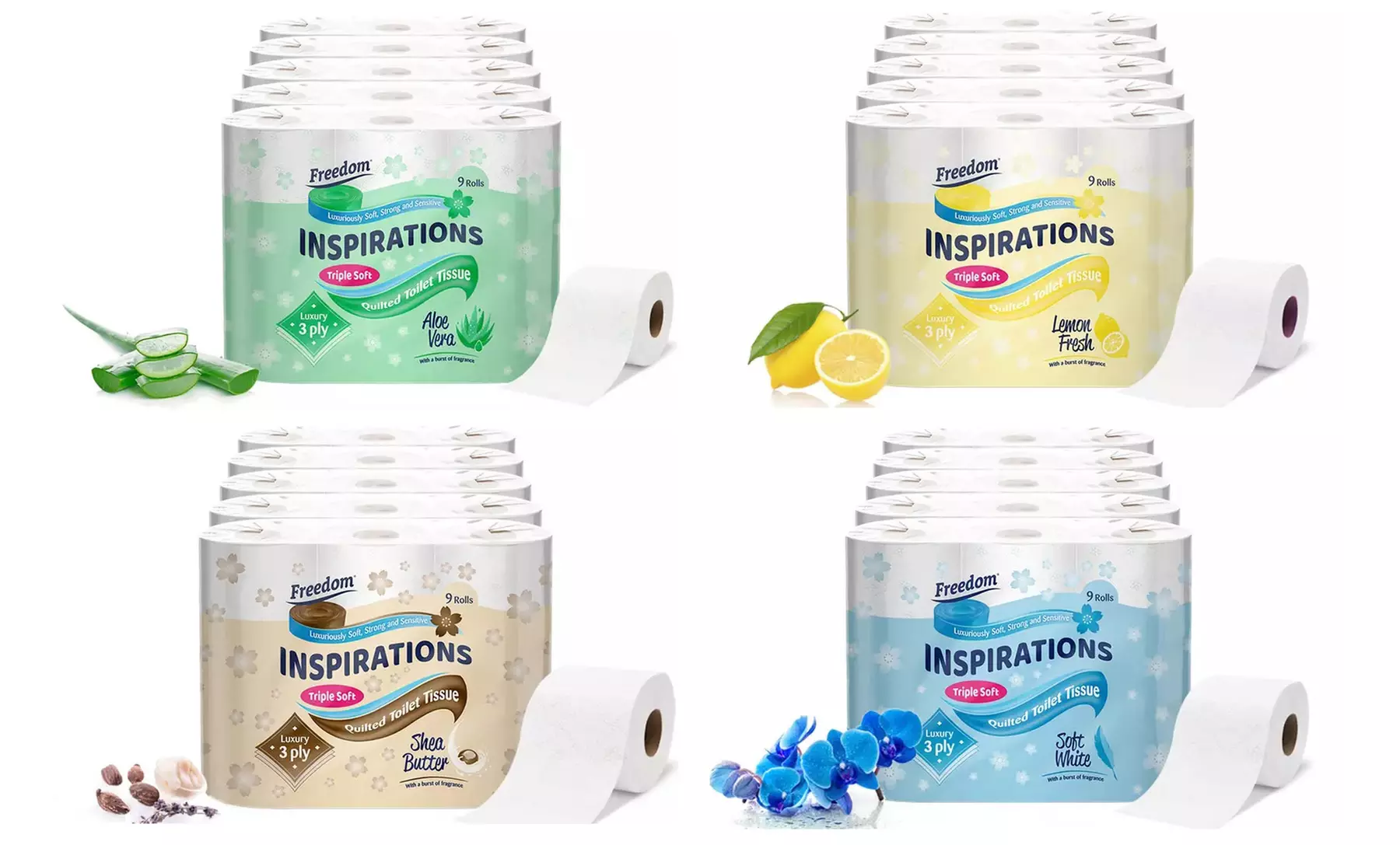 45 or 90 Rolls of Freedom Three-Ply Toilet Paper - Primary Image