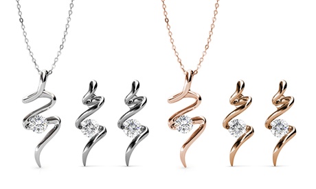 Set orecchini e collana a spirale disponibile in 2 colori