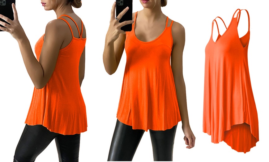 Image 13: Spaghetti Strap Loose Fit Swing Vest Top