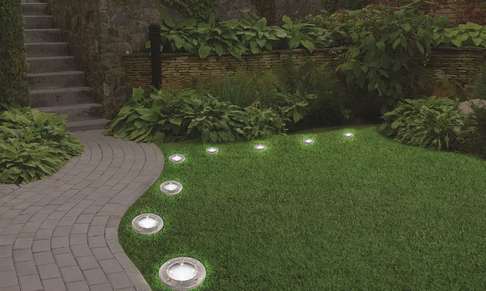 Bell + Howell Solar-Powered LED Garden Disk Lights Set - As Seen On TV - Primary Image