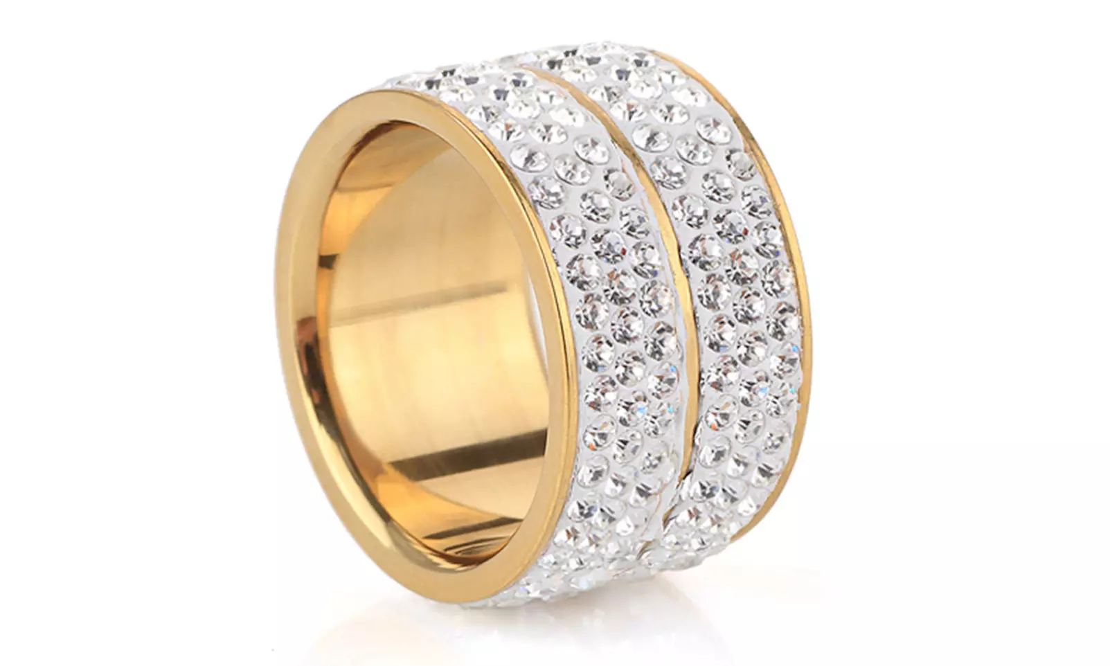 1x oder 2x Ring mit österreichischen Kristallen in Gold oder Silber in der Größe nach Wahl - Second Medium