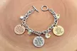 Tri-Tone Inspirational Charm Link Bracelet Made with Swarovski by Pink Box - Image 4