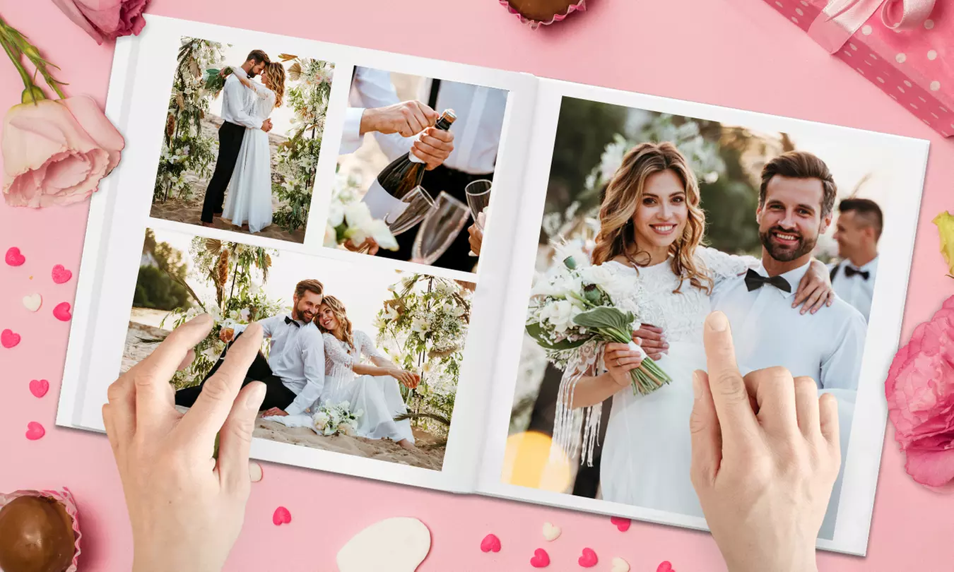 Quadratisches Hardcover-Fotoalbum 30 x 30 cm mit bis zu 144 Seiten