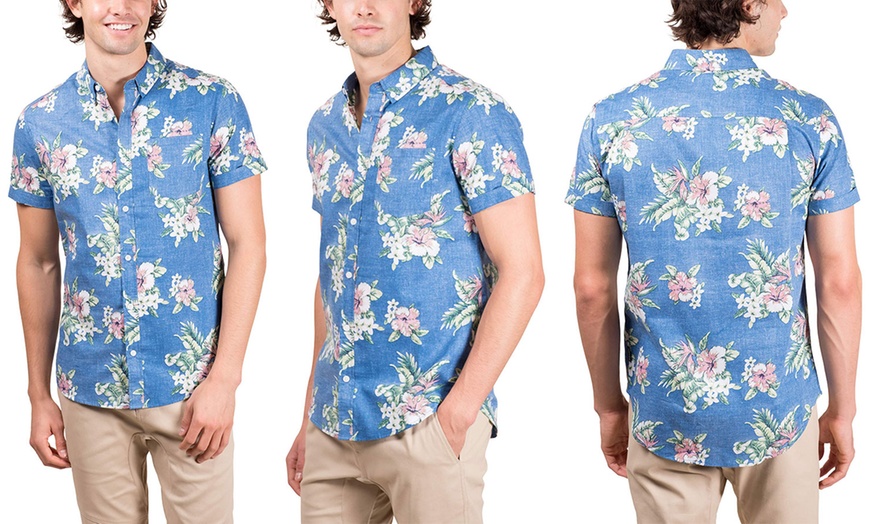 Brooklyn Athletics Men's Hawaiian Aloha Shirt Vintage Casual (S-2XL ...