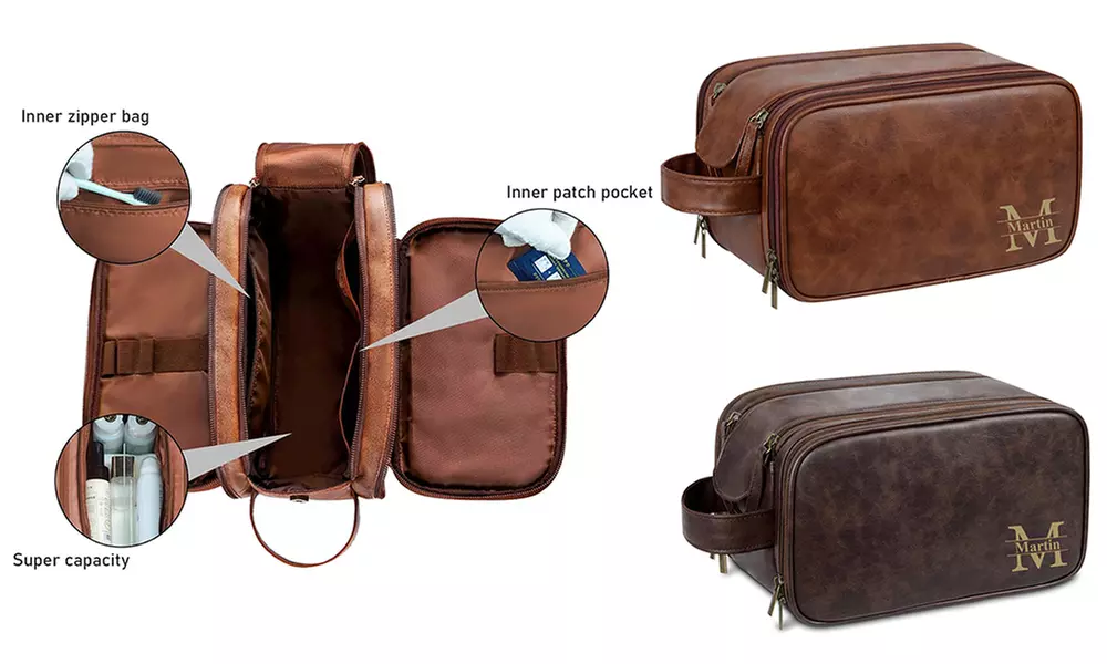 Spersonalizowana męska kosmetyczka z tekstem lub inicjałami