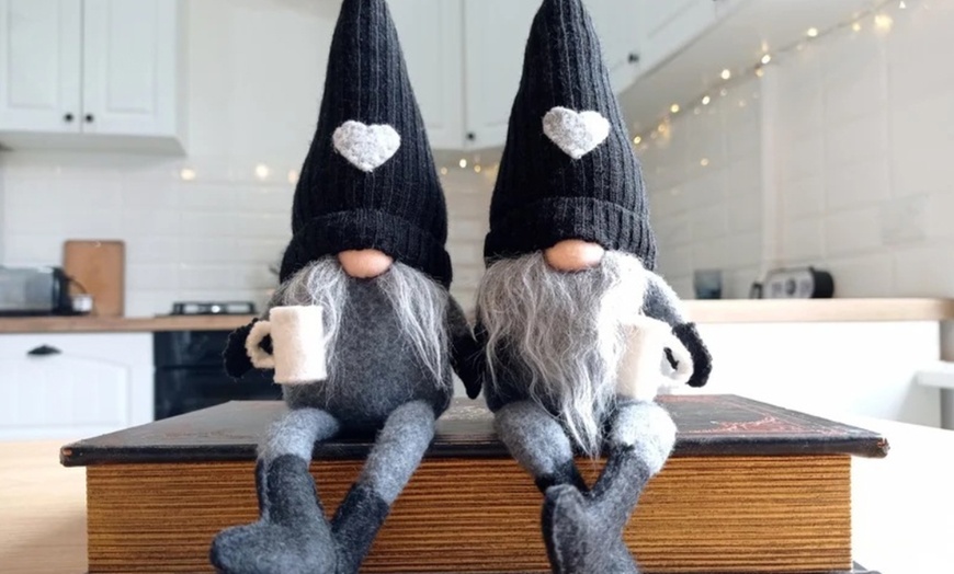 Image 3: Coffee Drinking Plush Knitted Gonk Gnome Decorations